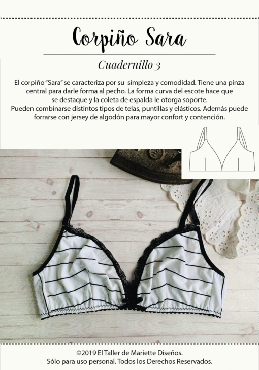 Corpiño Sara-Cuadernillo de Molderia 3- Gratuito! El Taller de