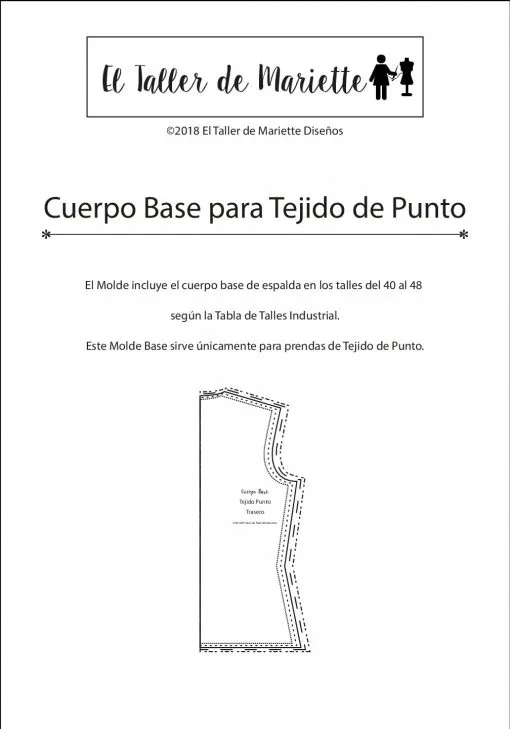 Cuerpo Base para Tejido de Punto